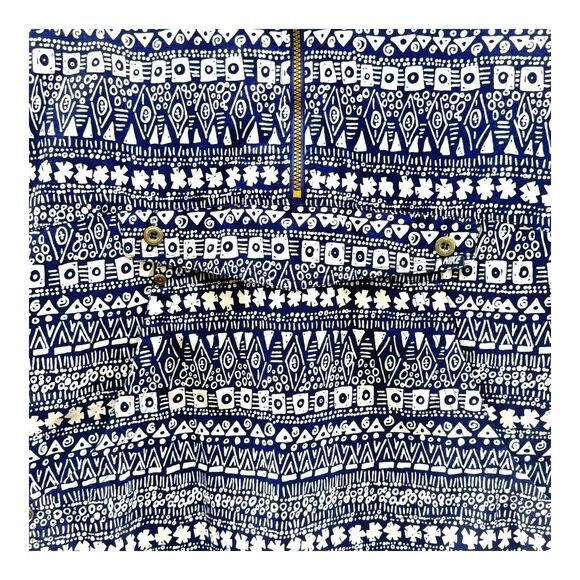 Vintage Nike Jacket Mens M 8-10 Blue Geo 1/4 Zip Windbreaker Anorak 90s Y2K - Picture 2 of 14